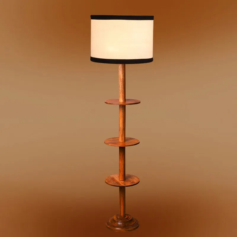 LumiCrate Tower Wooden Floor Lamp - White & Black media 7