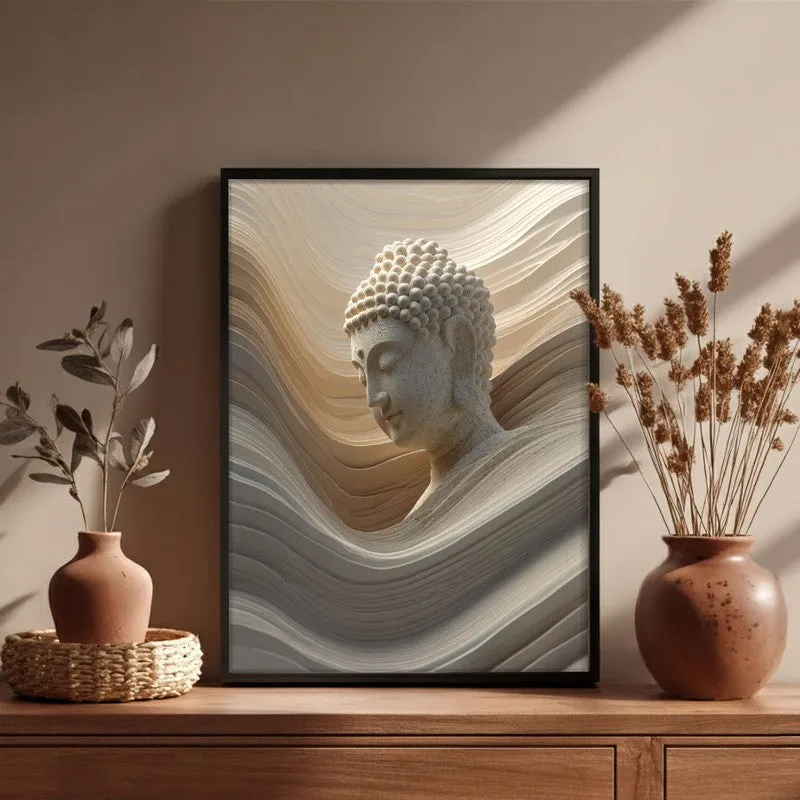 Aurum Buddha Archival Paper Wall Painting With Black Frame media 6