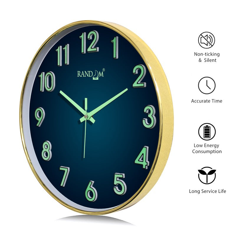Elvric Round Modern Plastic Wall Clock - Blue media 7