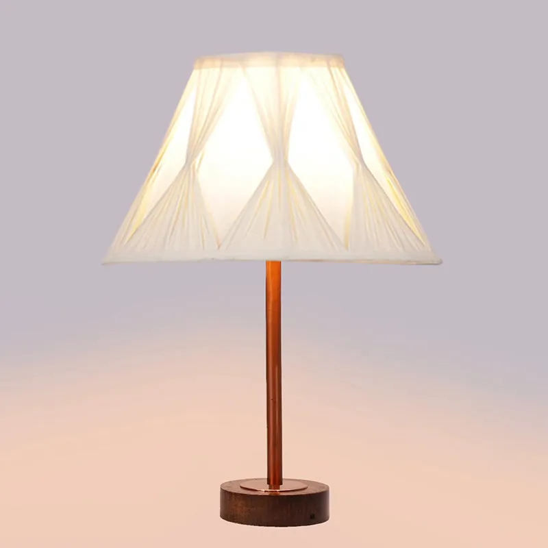 Pleatra Pinch Rodin Wooden Table Lamp - Ivory,Copper,Brown media 5