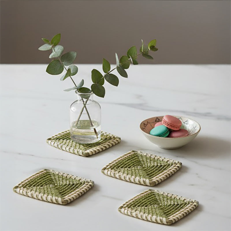 Stylish Table Coasters Protects Surfaces - Set Of Four