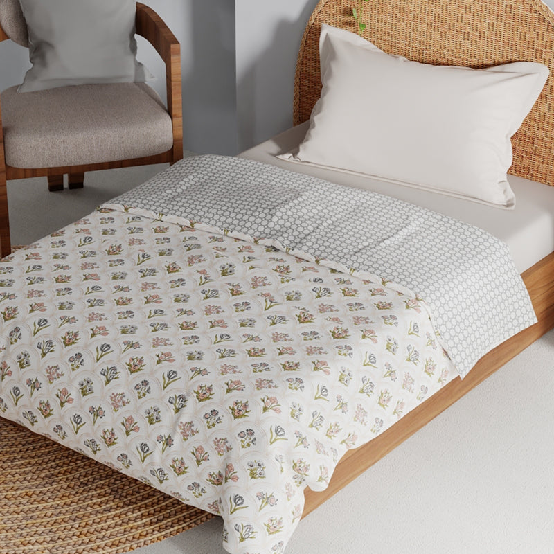 Nesla Floral Reversible Cotton Dohar  - 150 GSM media 4
