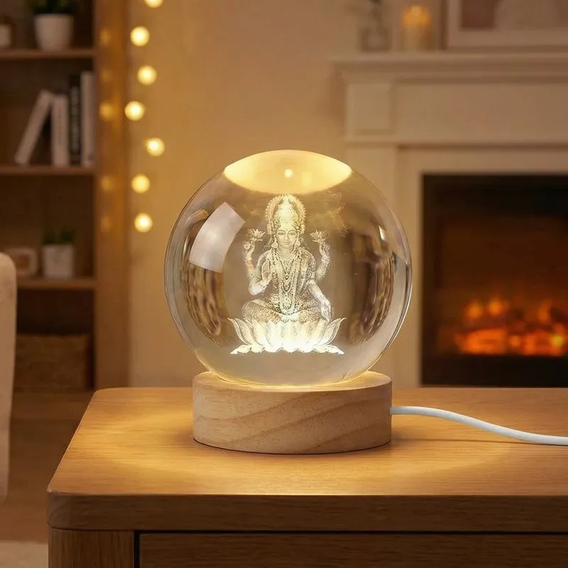 Mahalakshmi Aura Glass Ball Table Lamp media 3