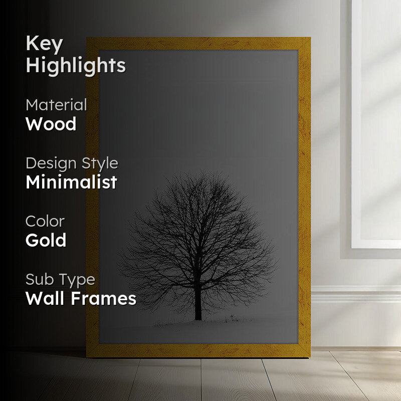 Tyce Wooden Photo Frame - Gold media 2