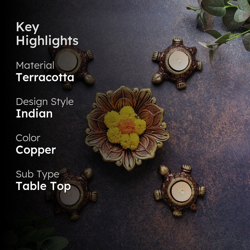 Tortoise Tea Light Holder - Set Of Four media 2