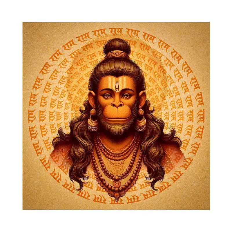 Hanuman Supreme Devotion Poly Canvas Wall Painting media 4