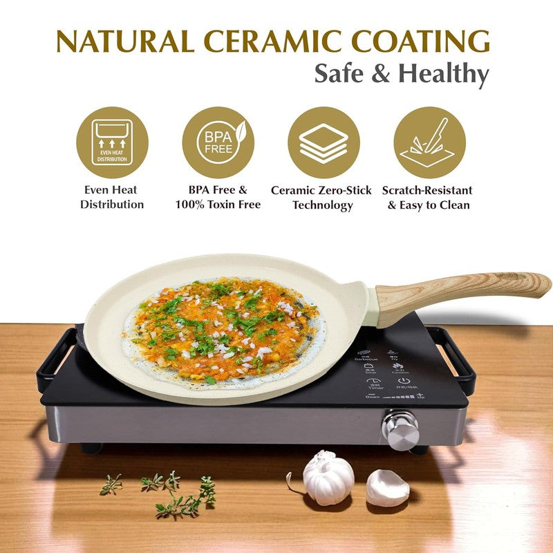 Solara Brewora Ceramic Dosa Tawa (White) - 28 cm media 8