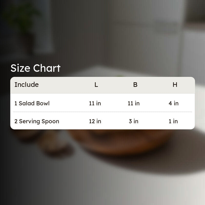 Elowen Wood Salad Bowl with Serving Spoons (1750 Ml) - Three Piece Set media 12
