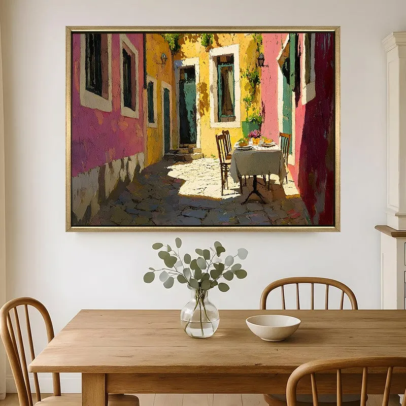 Colorful Village Canvas Wall Painting With Frame media 1