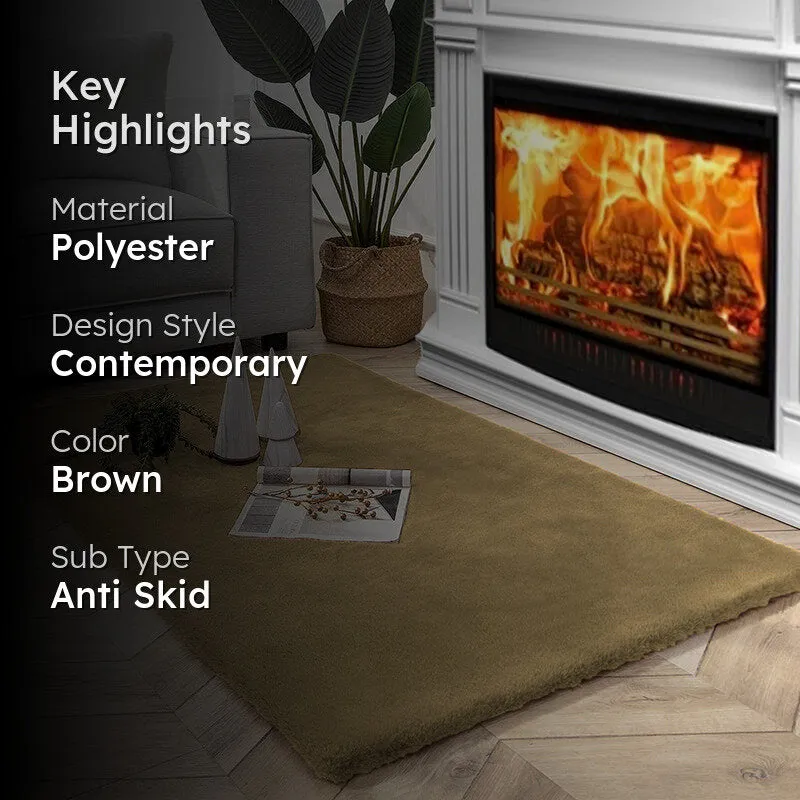 Ruffle Luxe Area Rug - Mocha Brown media 2