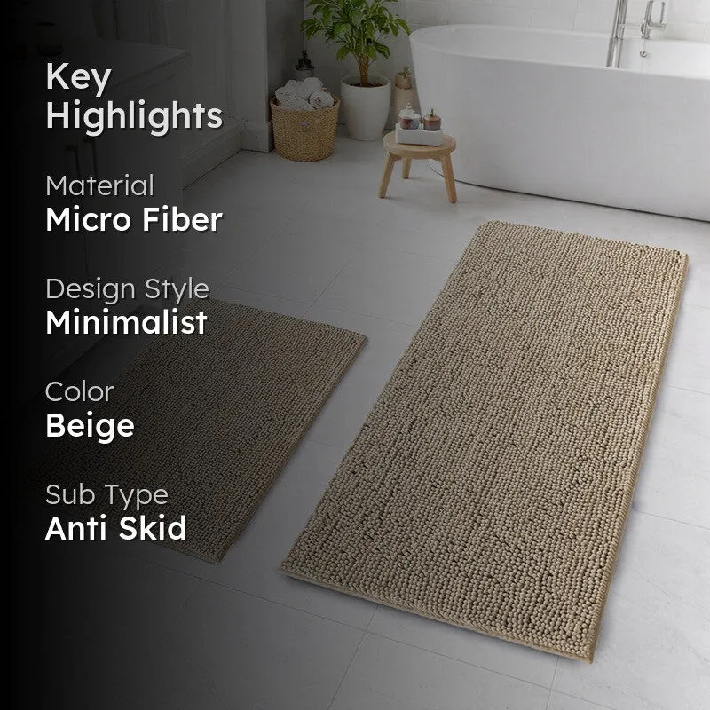 MonoSoft Microfiber Bath Mats (Beige) - Set Of Two media 2
