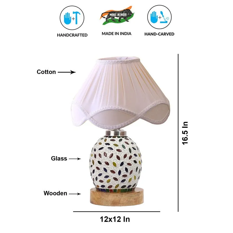 Elyra Arc Pleated Wooden Table Lamp - Multicolor media 9