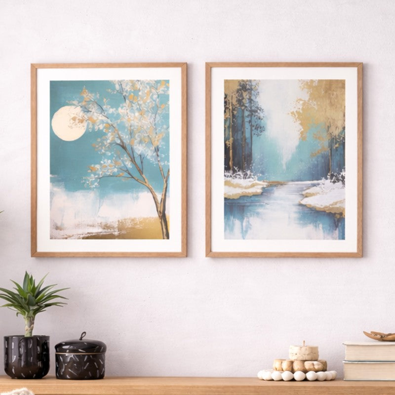 Painted Creek Wall Art With Frame - Set Of Two media 3