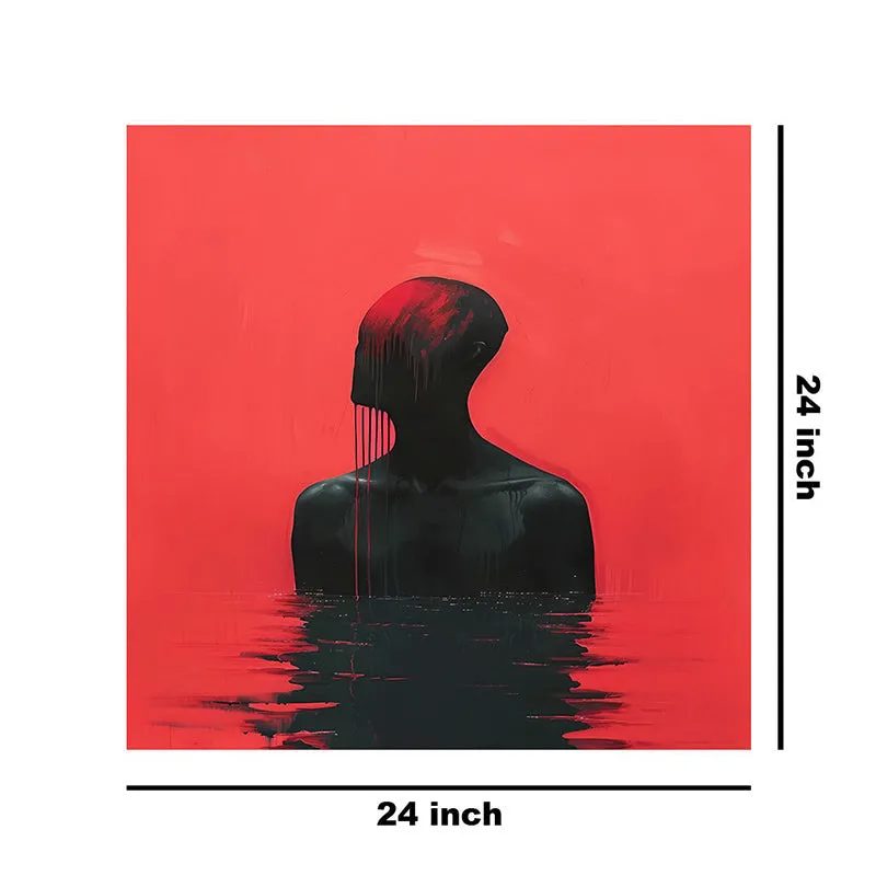 Silhouette Man On Red Background Wall Painting media 8