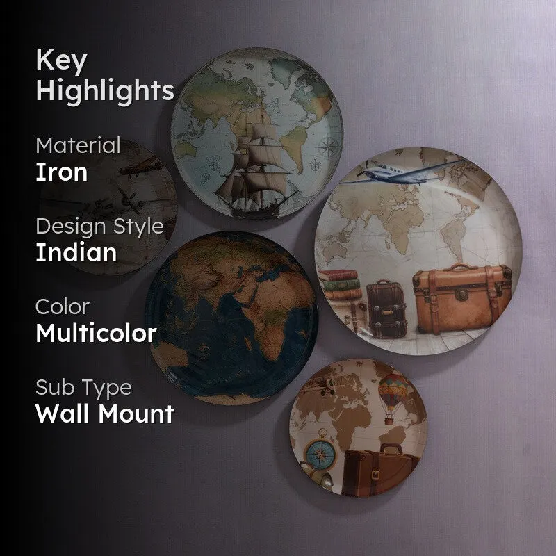 Atlas Journey Wall Plates - Set of Five media 2