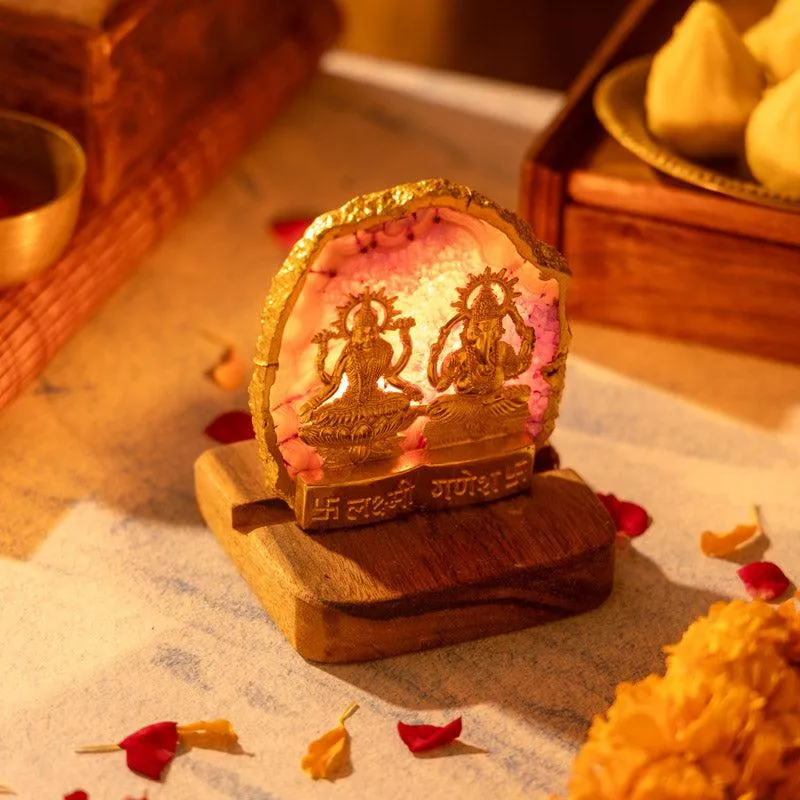 Divine Laxmi Ganesha Agate Festive Gift Box - Violet media 3