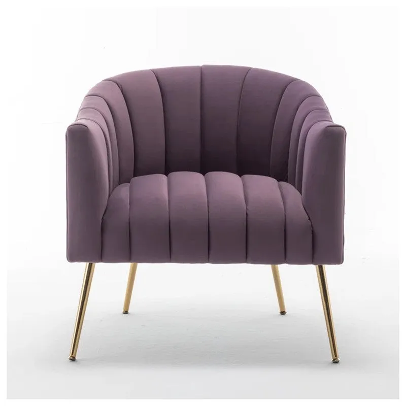 Plaino Neem Wood Accent Chair - Purple media 5