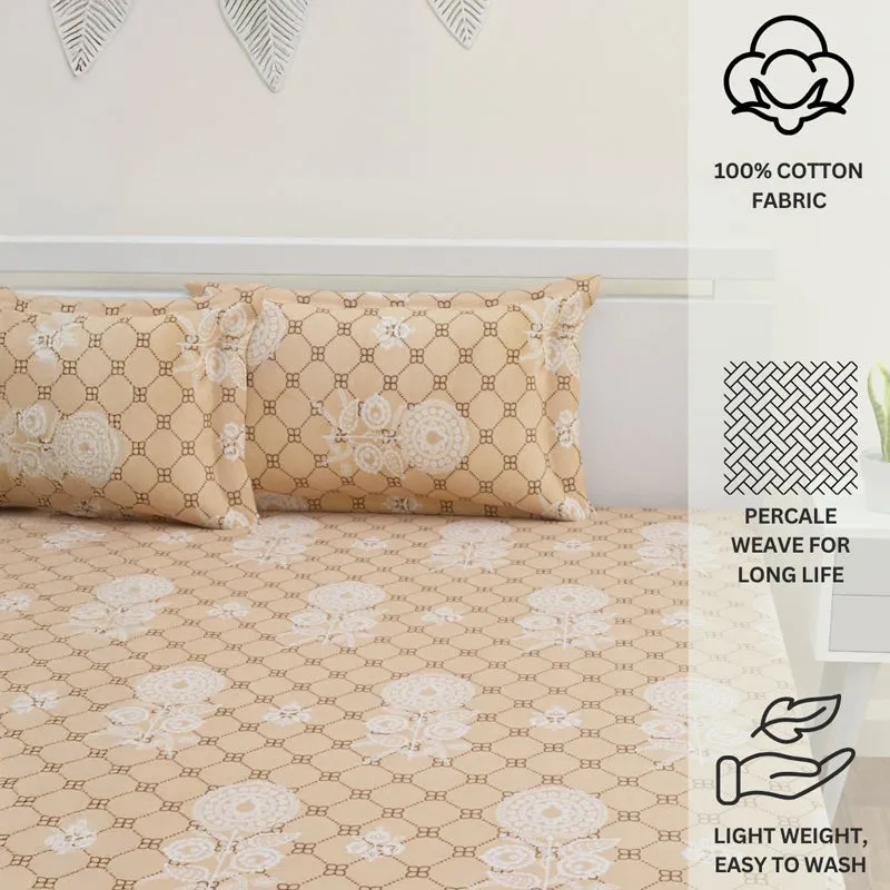 Tender Touch Cotton Bedsheet (Peach) - 144 TC media 12