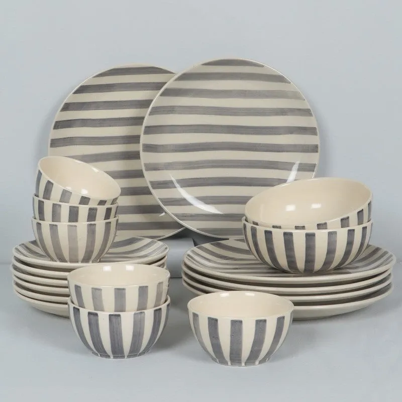 EasyServe Dining Set (Grey,White) - 20 Piece Set media 3