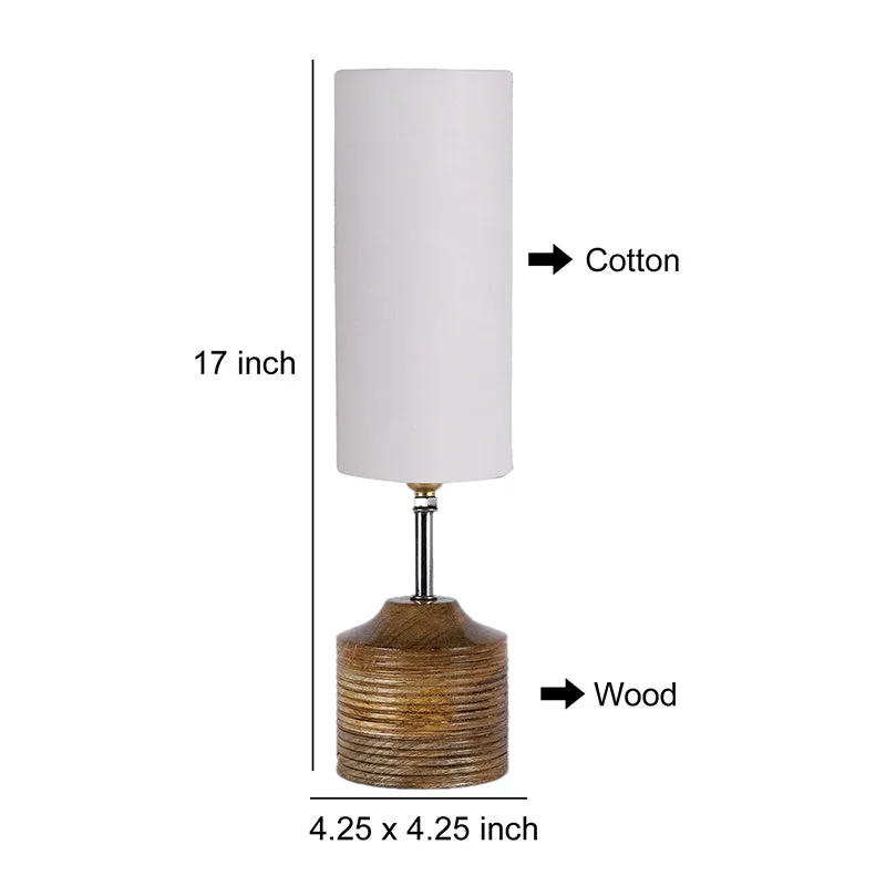 Vida Wooden Table Lamp With Bamboo Shade - Grey,Brown media 5