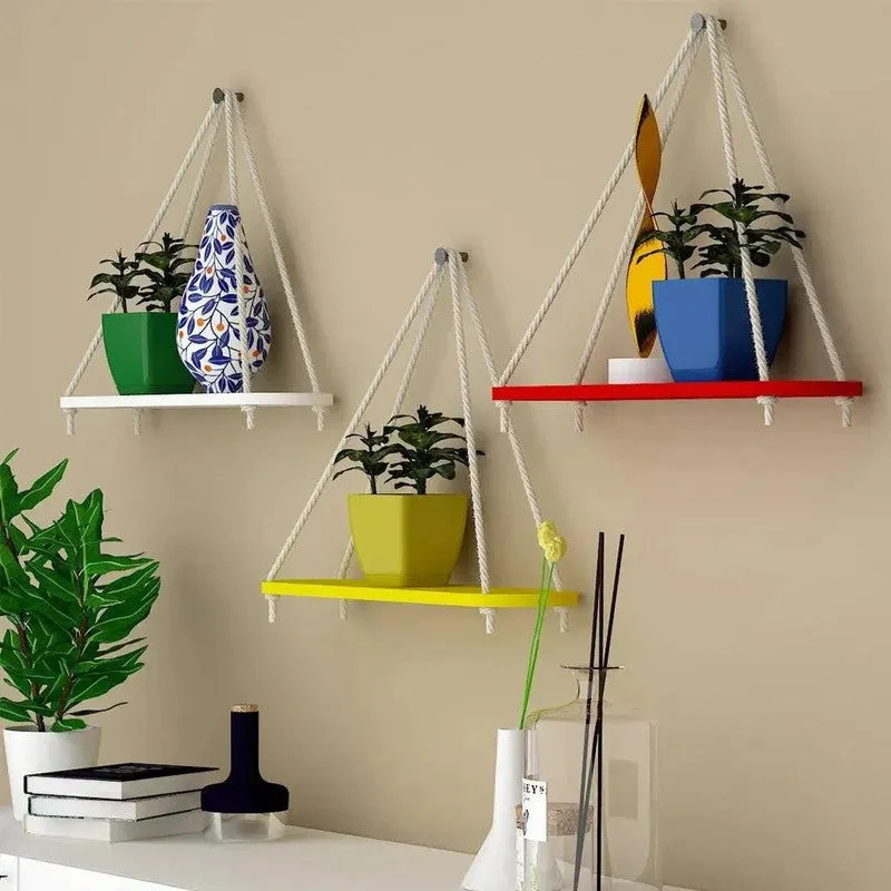 Vivid Nest (MDF,Wood) Shelves - Set Of Three media 3