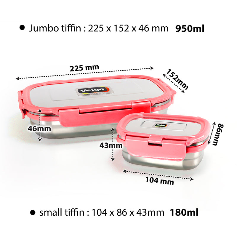 Delico Pack Red Lunch Box With Insulated Pouch (775 mL /150 mL) - Three Piece Set media 10