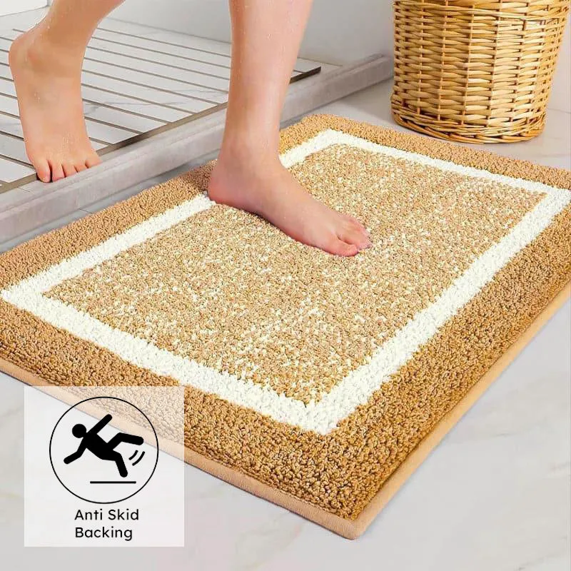 Luxe Comfort Bathmat - Beige & White media 5