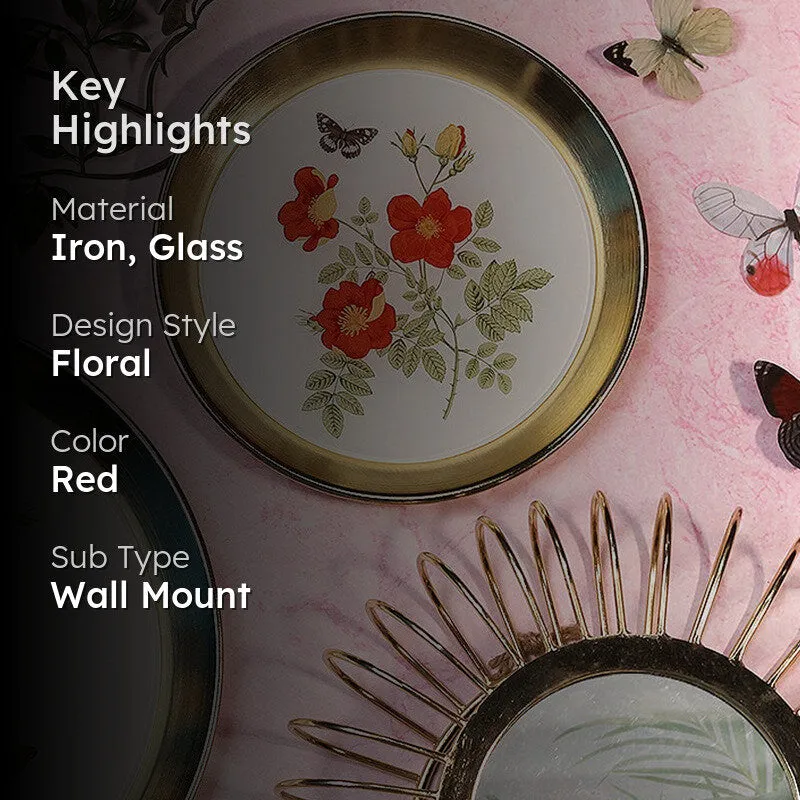 Flaming Rose Enamel Wall Plate media 2
