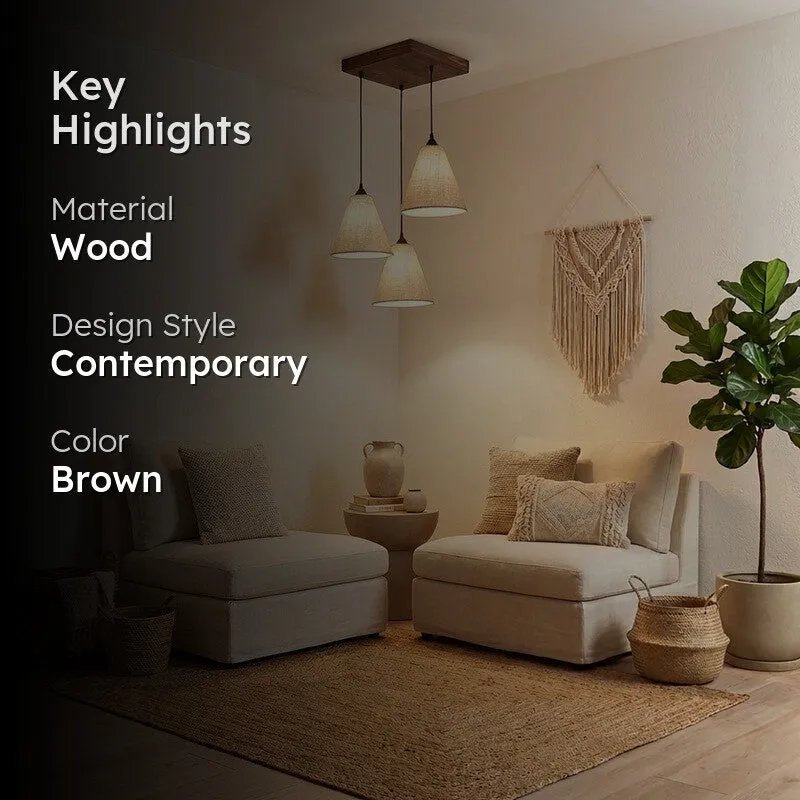 Antara Cluster Wooden Ceiling Lamp media 2