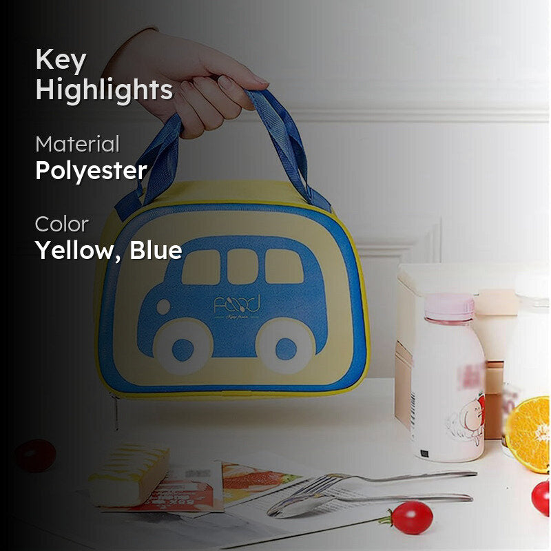 Bus Time Polyester Lunch Bag - Yellow media 2