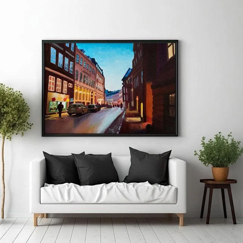Vestergade Canvas Wall Painting - Black Frame media 3