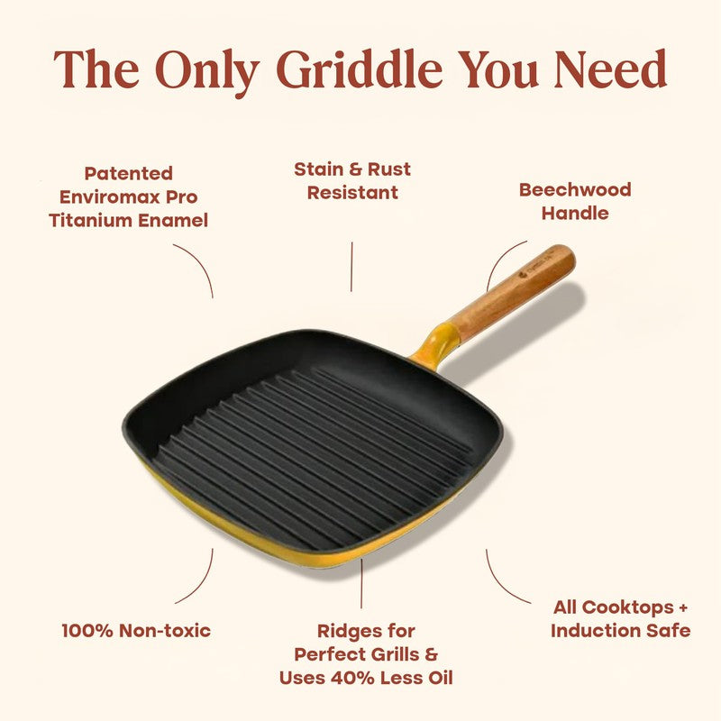 Cumin Co Enamel Cast Iron Grill Pan - 1200 mL media 4