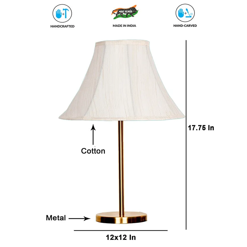 Parlor Light Cotton & Metal Table Lamp - White,Gold media 4