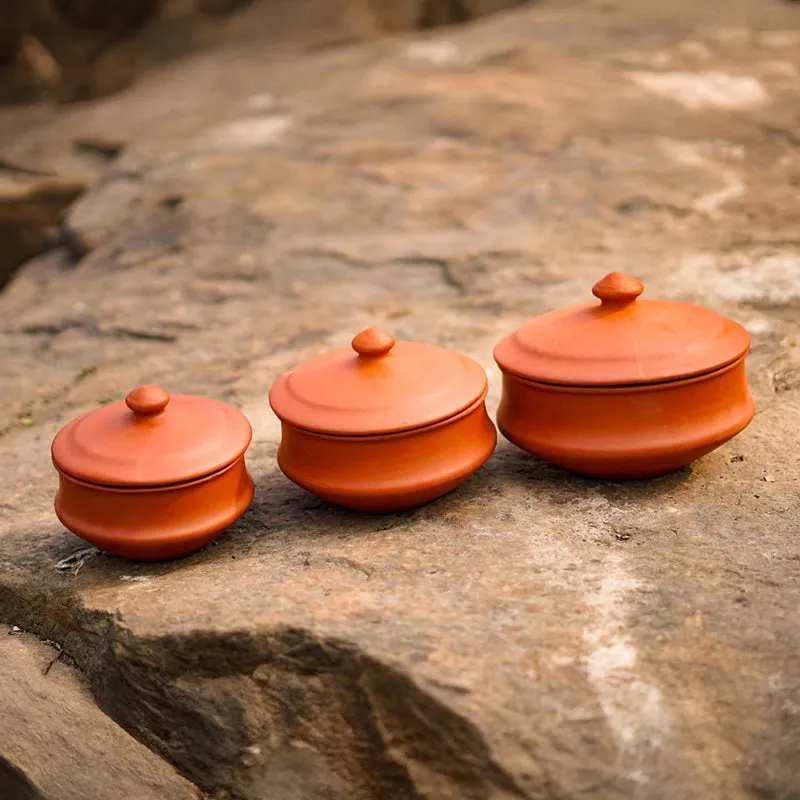 Dara Terracotta Serving Bowl (650 mL/1000 mL.1700 mL) - Set Of Three media 1