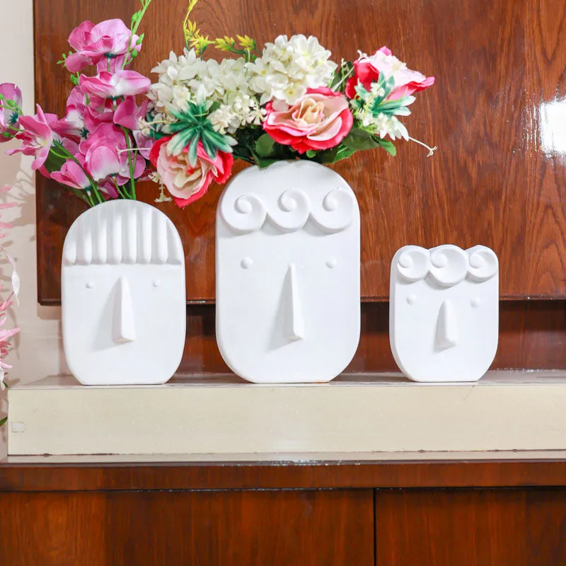 Clayfolk Ceramic Vase (White) - Set Of Three media 4