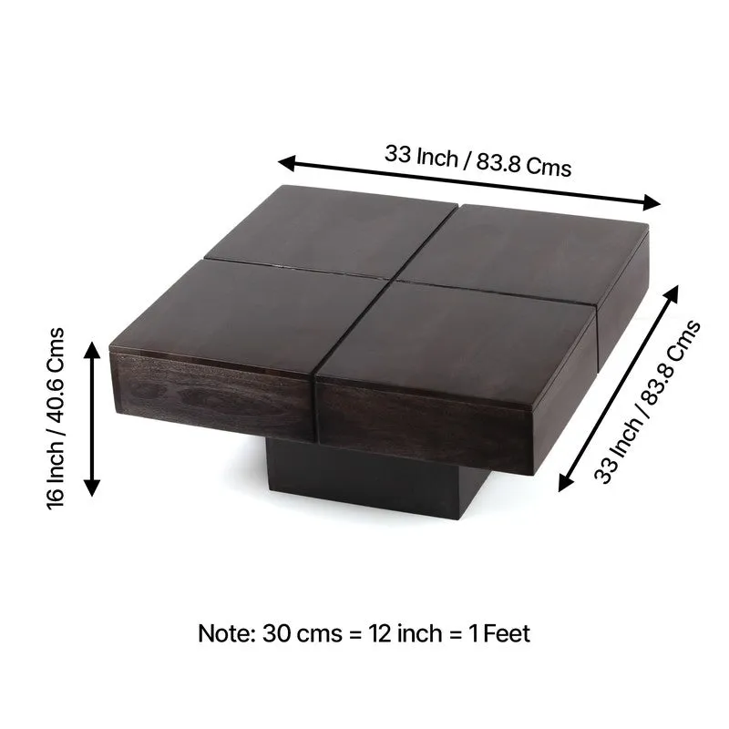 Tervon Sheesham Wooden Center Table - Taupe media 11