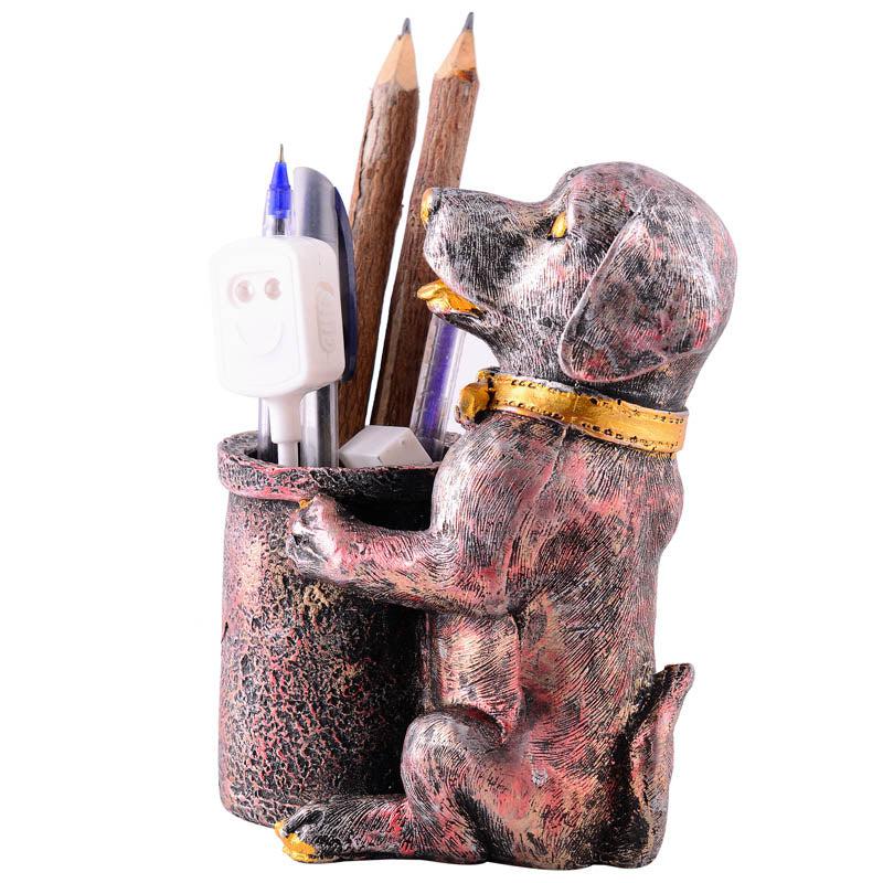 Pen Pal Puppy Painted Polyresin Pen Stand - Copper media 5