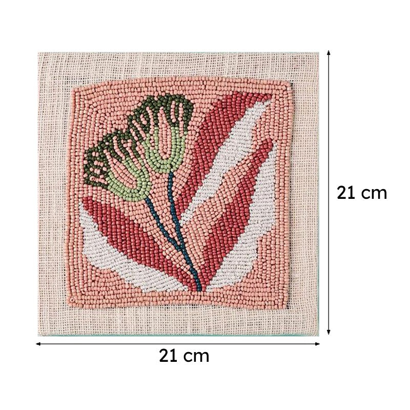 Beaded Fiori Hand Embroidered Wooden Wall Accent - Set Of Two media 6