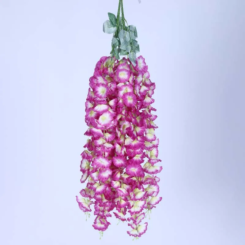 Faux Lush Hanging Morning Glory Plant (Purple) -  2.8 Feet media 3