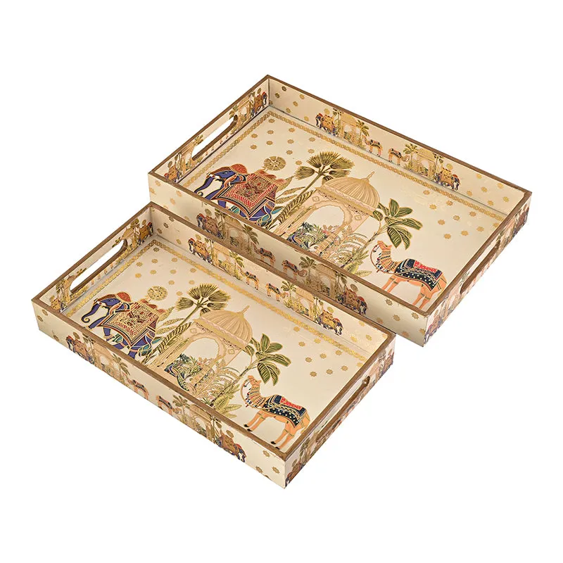 Rajvaha Wood Serving Tray - Set Of Two media 5
