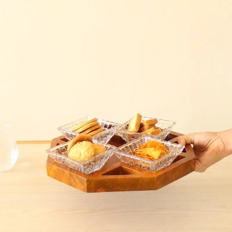 AuroraBloom Wood Platter media 1