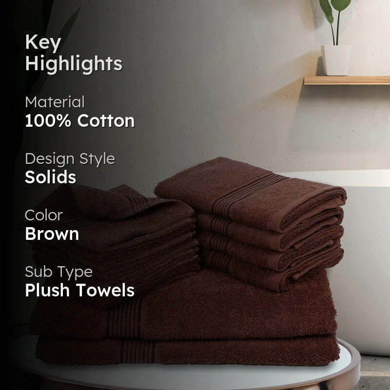 Comfora Towel Set (Brown) - Fourteen Piece Set media 2