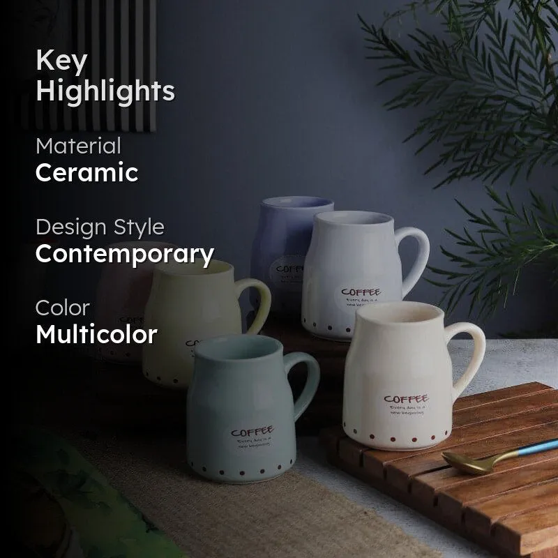 Juya Ceramic Coffee Mug (150 mL Each) - Set of Six media 2