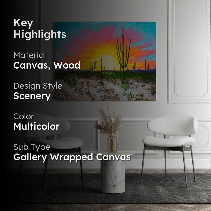 Arizona Desert Canvas Wall Painting - Gallery Wrap media 2