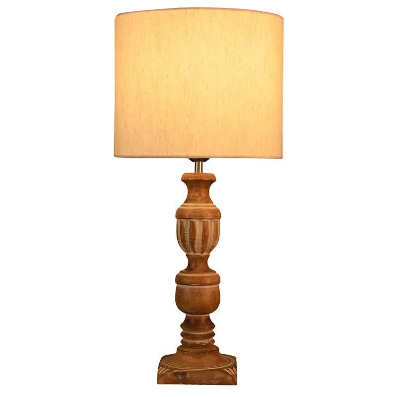 Candela Carve Fabric Table Lamp - Ivory media 3