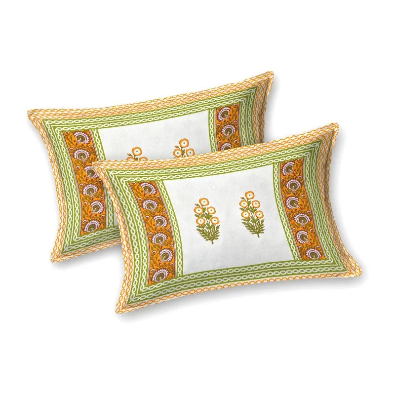 Nestva Cotton Bedsheet (White,Yellow) - 240 TC media 4