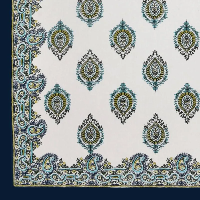 Deekshika Printed Cotton Bedsheet (Blue) - 150 TC media 4