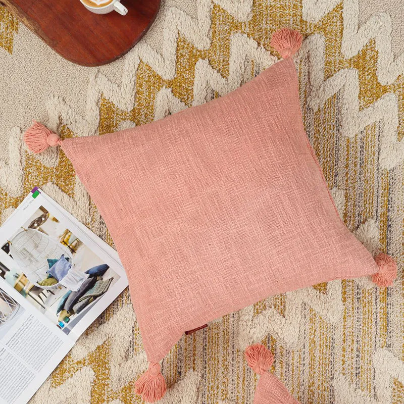 Claira Solid Cushion Cover (Peach) - Set Of Two media 5
