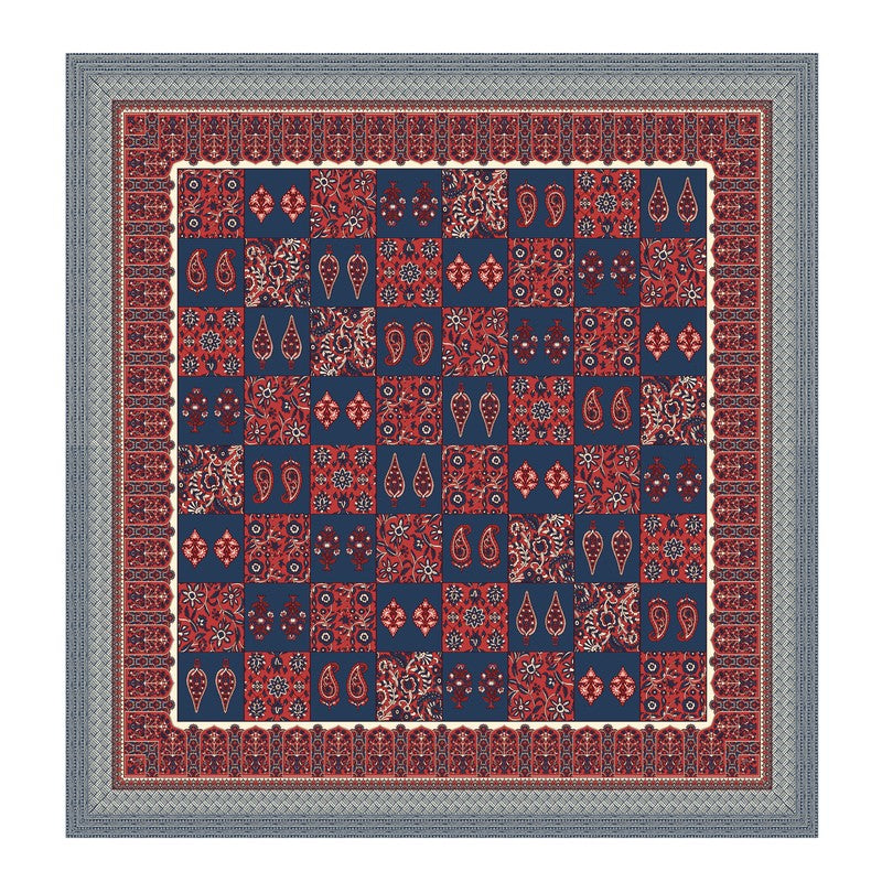 Jaipur Charm Cotton Bedsheet (Blue,Maroon) - 120 TC media 5