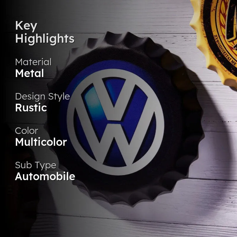 Volkswagen Bottle Cap Metal Wall Accent media 2